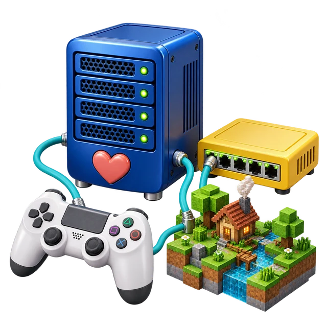 Illustrated game server, controller and miniature multiplayer world